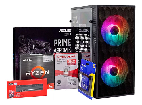 Pc Gamer Arcoteck Ryzen 5 4600g 16gb Ssd 240gb Gabinete Rgb