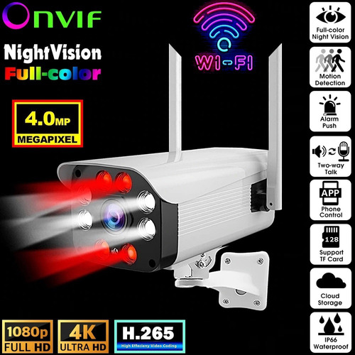 Camara De Seguridad Wifi 4mp 4k Ultra Hd Ip Bullet Rj-45