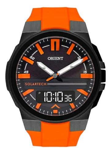 Relógio Orient Solartech Masculino Laranja Mpspa009 + Nota F