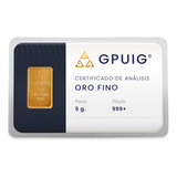 Lingote De Oro 5 Gramos. Marca Gpuig/ Certificado Oficial.