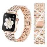 Correa De Acero Con Diamantes Compatible Con Apple Watch