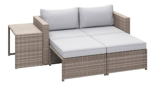 Juego Living Jardin Sofa Rattan 4 Piezas Diseño Premium Impo