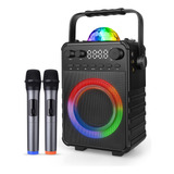 Maquina De Karaoke Amazmic Con 2 Microfonos Inalambricos,...