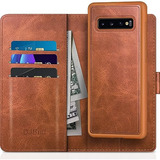 Funda Cartera Para Samsung Galaxy S10 Light Coffee Pu Piel S