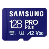 Cartão De Memória Micro Sd Samsung Pro Plus 128gb 4k + Adap