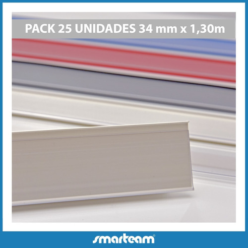 Porta Precio Plano Autoadh 34x130 - Pack 25 Un / 5 Colores