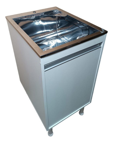 Balcão Gabinete Com Tanque Inox 30l Para Torneira De Bancada