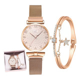 Relojes Dama Diamant Pulsera Oro Rosa Exquisita Caja Embalaj