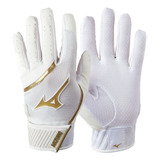 Guanteletas Beisbol Mizuno Mvp Blanco Dorado Adulto Talla Extra Grande