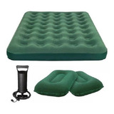 Combo Colchón Doble + 2 Almohadas + Inflador Para Camping 