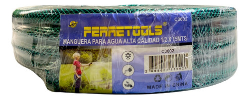 Manguera Jardín Flexible 1/2 PuLG 15mts Reforzada Ferretools