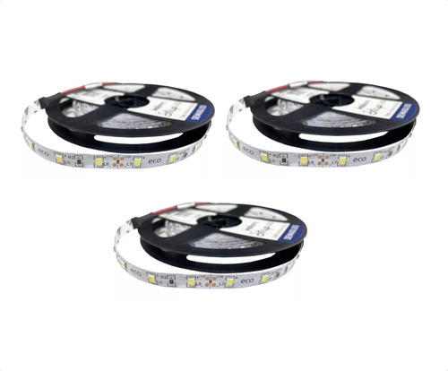 Cinta Led Eco Chip 2835 Luz Blanco Frio 4w/m Tira 5m 12v X3