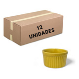 Ramekin Canelado Amarelo Kit 12 Unidades Porcelana Premium