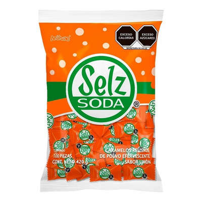 Anahuac Selz Soda Caramelo Efervescente Sabor Limón 100pz 420g | MercadoLibre