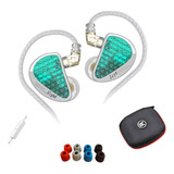 Audífonos Kz As16 Pro Cyan Con Mic + Estuche + Puntas Memory