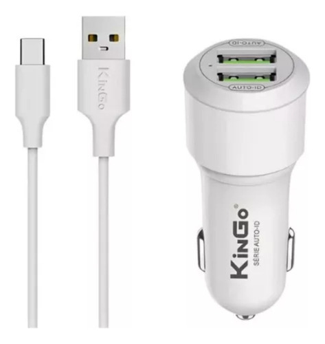 Kit Carregador Veicular Kingo Duo Usb + Cabo Tipo C- C204