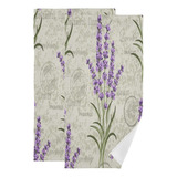 Alaza Hermosa Lavanda Vintage Flores Toallas De Mano Suaves 