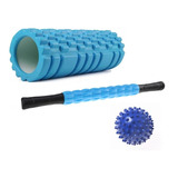 Kit Liberação Miofascial Bar Massagem Bola Cravo Foam Roller