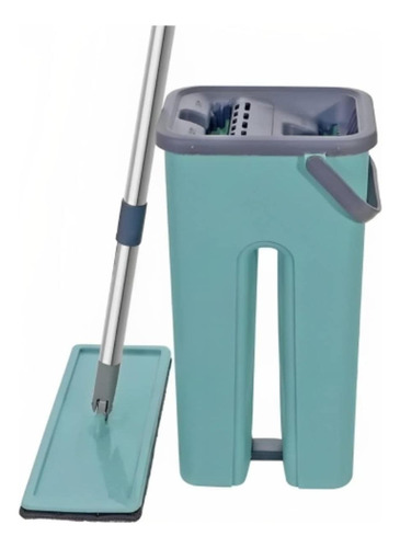 Balde Flat Mop Esfregão Limpa Lava E Seca Rodo Gira 360