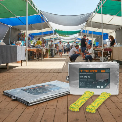 Lona Reforzada 6x12 Jardín, Camión, Eventos, + 30m De Piola.