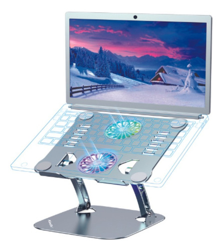 Suporte Kingo V2 Notebook Macbook Giratorio Com 2 Cooler