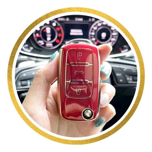 Funda Llave Control Volkswagen Bora A3 Vento Jetta Roja