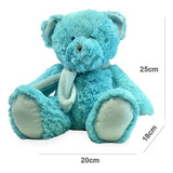 Peluche Oso Con Bufanda 25 Cm Color Azul