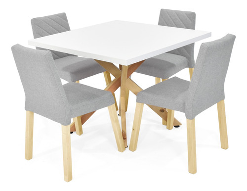 Set Comedor Olmedo Con 4 Sillas Cataluña Tela