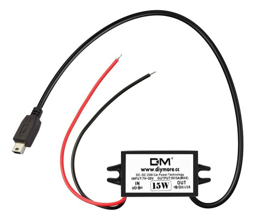 Cargador Convertidor 12v A 5v 3a Mini Usb Diymore + Envio