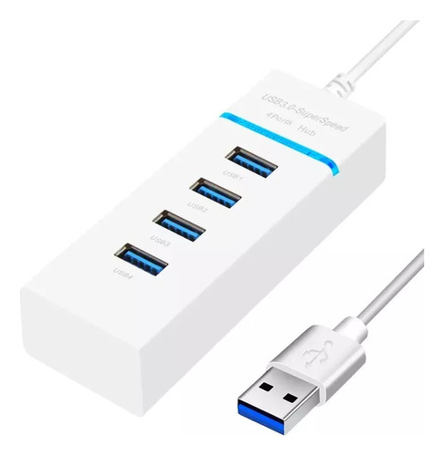 Hub Regua Usb 3.0 E 2.0 Slim 4 Portas Indicadores Led 5gbps