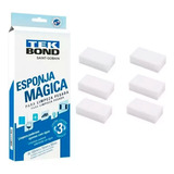 Esponja Mágica Multiuso Limpeza Pesada Tek Bond Kit 6 Unid