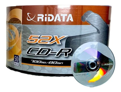 50 Cd-r Ridata Logo 700mb 80minutos 52x Original Ritek 