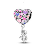 Charm Pandor Globo De Corazón Compatible Plata Ley 925