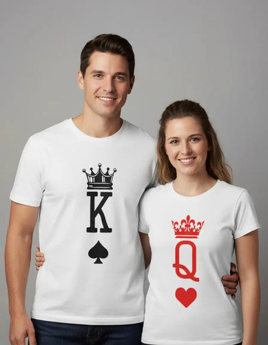 Playeras Dúo Pareja Novios Esposos King Queen K Y Q Poker