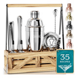 Mixology - Kit De Barman Plateado | Juego De Coctelera Para 