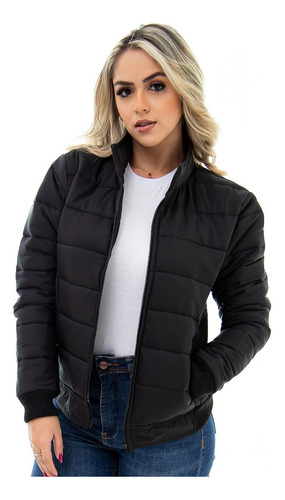 Jaqueta Puffer Bomber Acolchoada Feminina