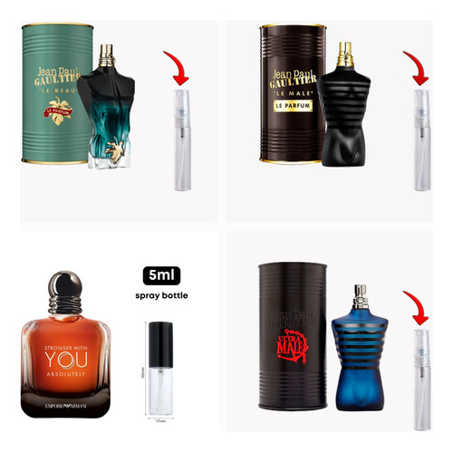 4 Decants +1 Extra Gratis De Fragancias Dulces Y Masculinas 