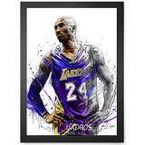 Quadro Fine Art Kobe Bryant  La Lakers Nba Tamanho A4