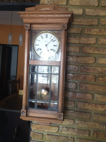 Reloj De Pared Antiguo Ansonia A Péndulo Y Cuerda 