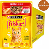 Kit 15 Sache Friskies Frango Ao Molho P/gatos Adultos - 85g