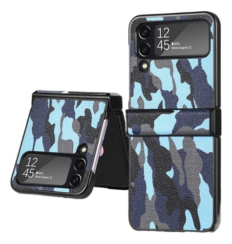 Funda Para Samsung Galaxy Z Flip 3/z Flip 4 Camuflaje Azul