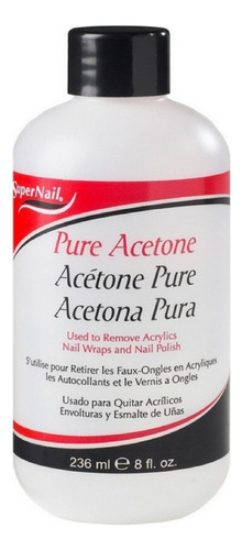 Super Nail Removedor De Esmalte Pure Acetone, 8 Onzas (paque