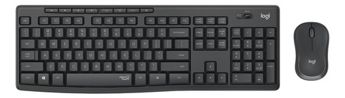 Kit De Teclado Y Mouse Inalámbrico Logitech Mk295 Inglés Us De Color Negro