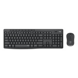 Kit De Teclado Y Mouse Inalámbrico Logitech Mk295 Inglés Us De Color Negro