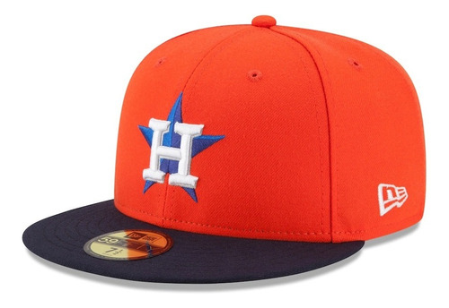 Gorra New Era Astros Houston 59fifty Plana Naranja