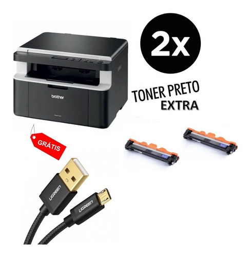 Multifuncional Impressora Brother Dcp-1602 + 02 Toner Extra 