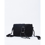 Cyrus Folky Bag Color Negro Correa De Hombro Negro Diseño De La Tela Liso