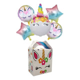 Unicornio Set Globos Decoracion Más Cajas Dulceras 50 Niñas 