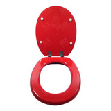 Asiento Inodoro Mad Laqueada Ac. Inoxidable Capea Rojo Corsa