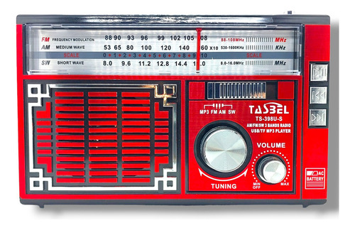 Radio Retro Dial Recargable Am/fm/sw Mp3 Microsd Solar 